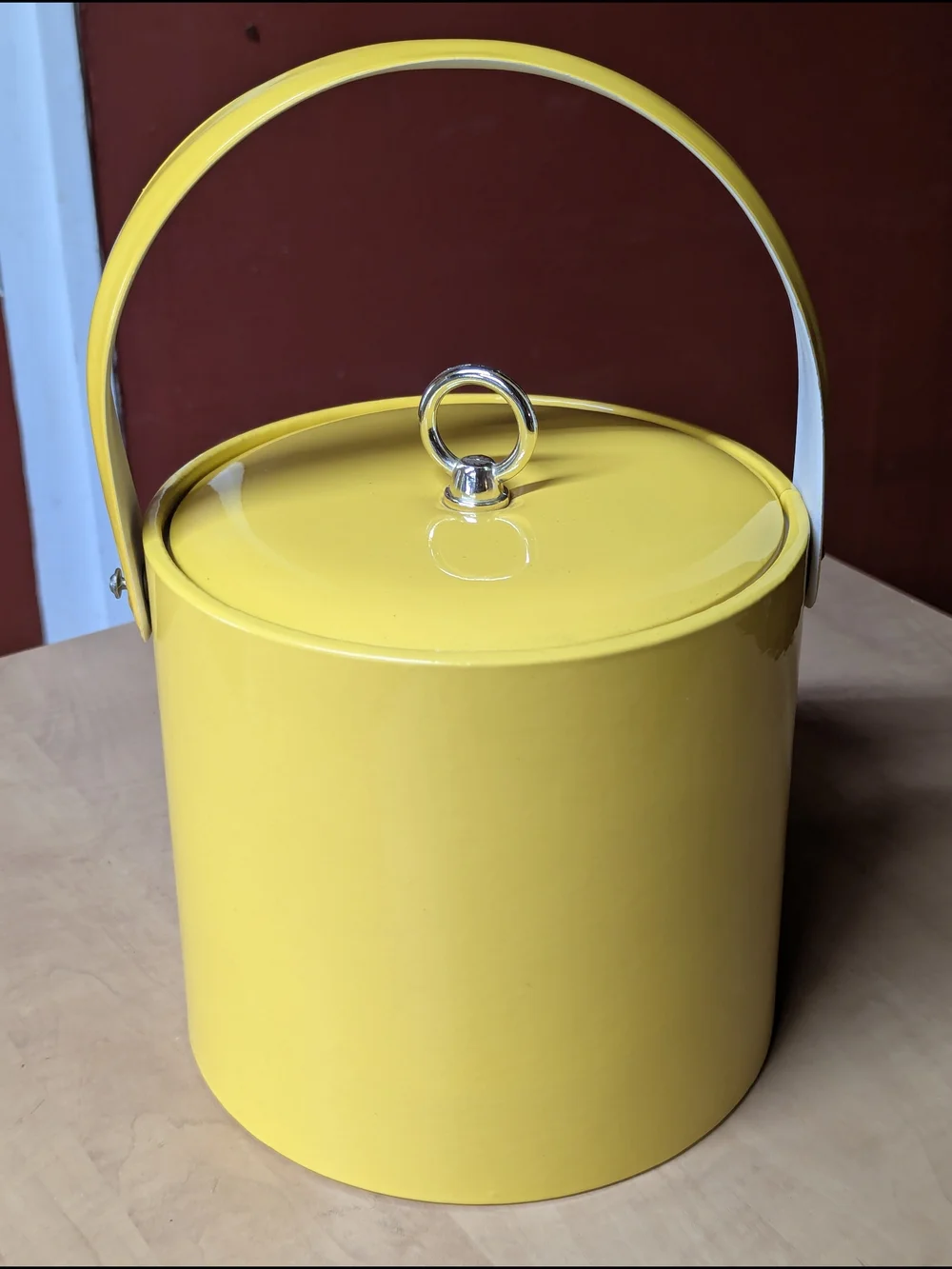 MCM Georges Briard Bright Yellow Ice Bucket Barware
